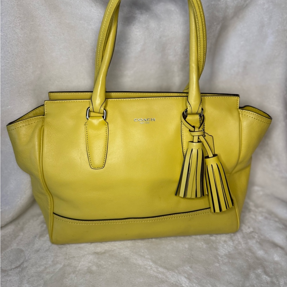 Coach Legacy Leather Medium Candace Carryall in yellow leather